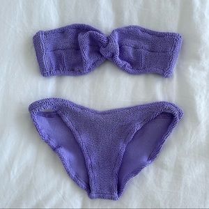 Hunza G Ariel Purple Bandeau Bikini One size fits all